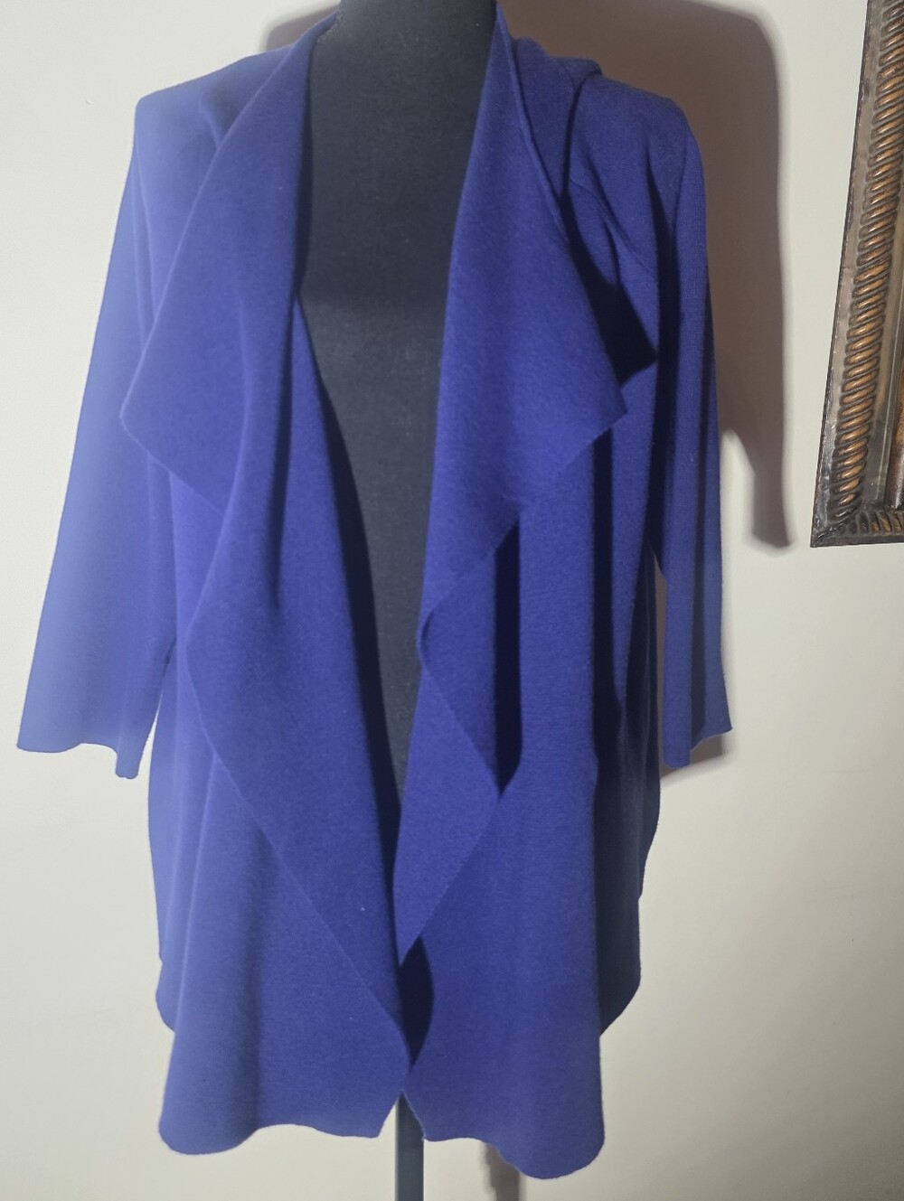Kasper Royal Blue Draped Open-Front Women’s Cardigan (M)